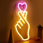 Herzförmiges LED-Neon-Schild – USB-Pink-Licht für Zimmer- & Party-Deko