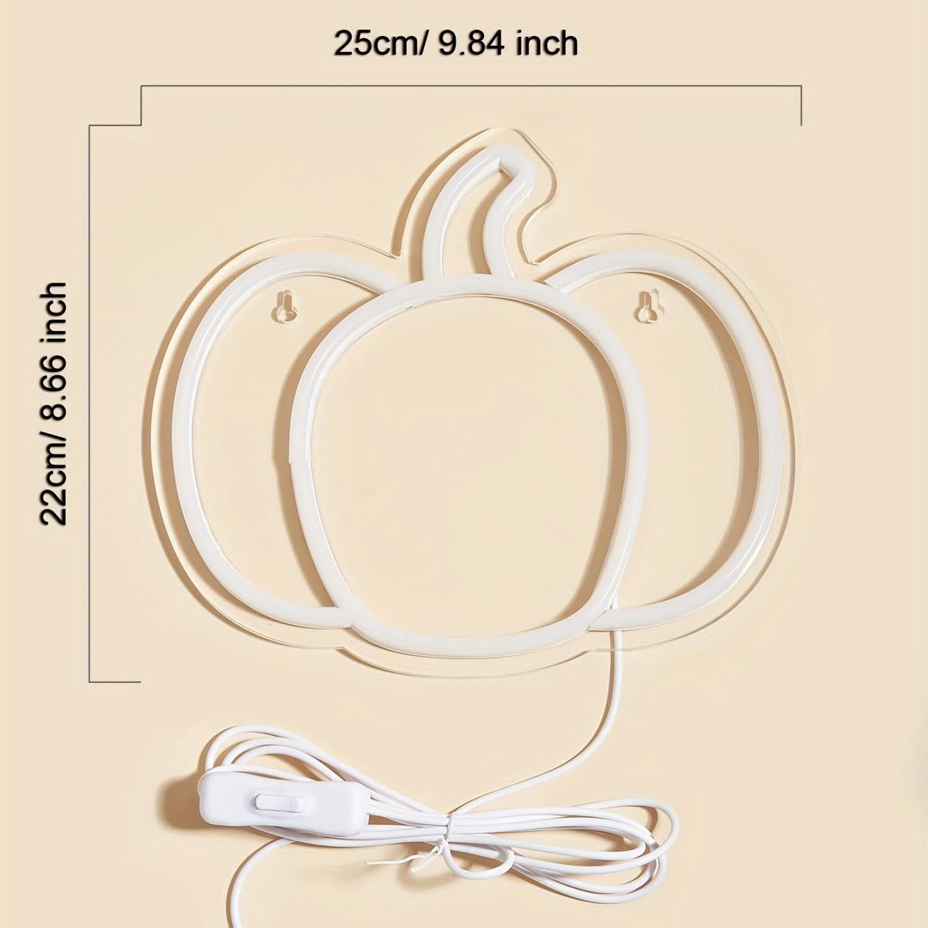 Halloween Pumpkin Neon Sign – USB Jack-o'-Lantern LED Light with Switch