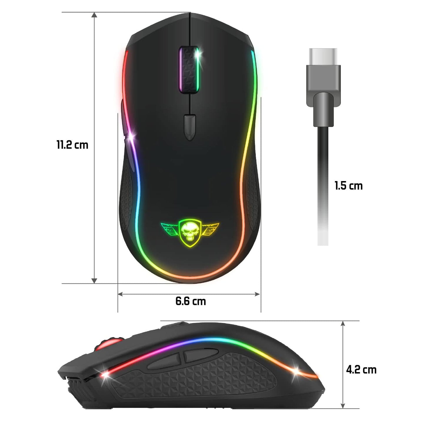 Spirit of Gamer Pro M9 Wireless Gaming Mouse, 4200 DPI, RGB, 6 Buttons