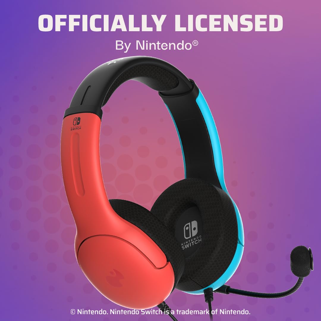 PDP LVL40 Gaming Headset - Switch/PC Compatible, Soft Ear Pads