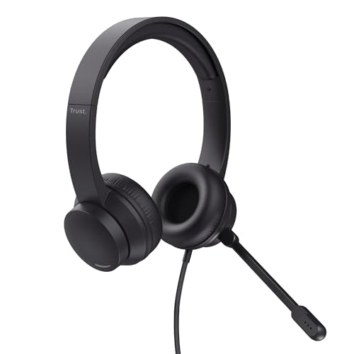 Trust USB On-Ear Headset - Lightweight, Adjustable, Flexible Mic