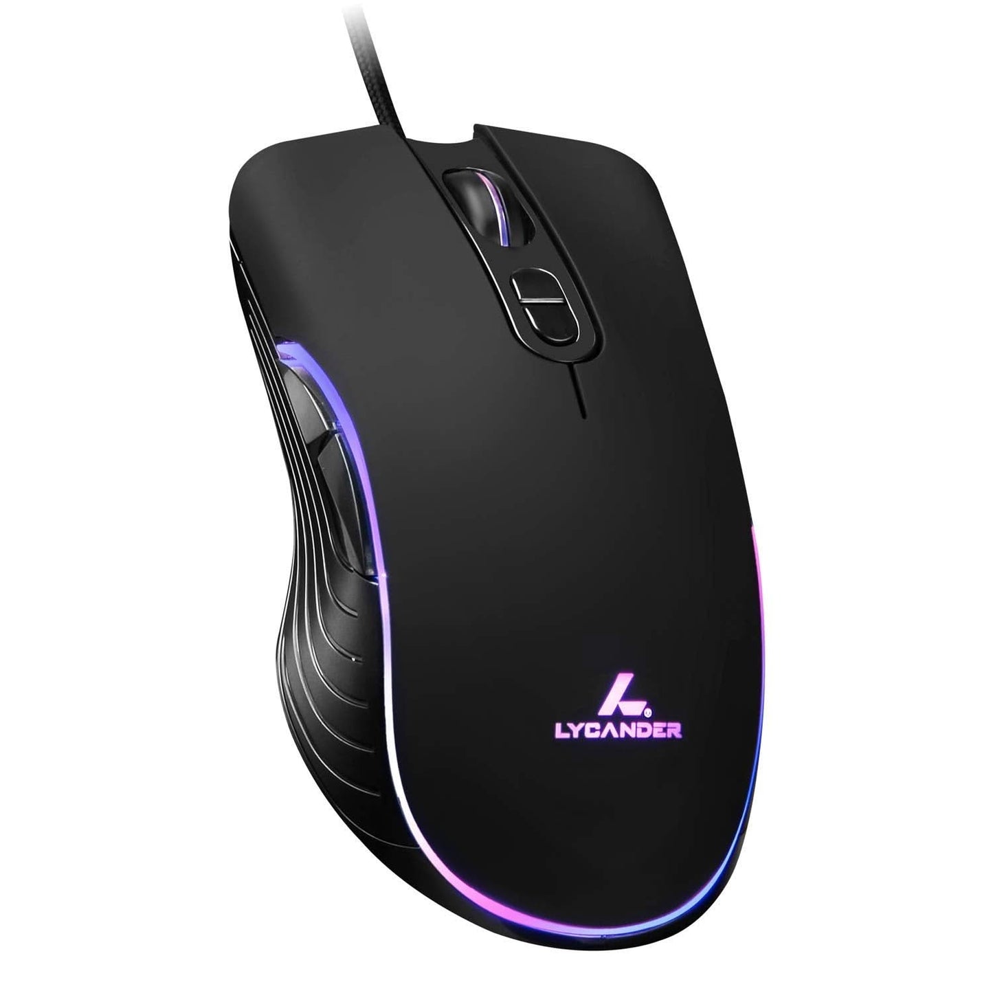LYCANDER Wired Optical Mouse, 6400 DPI, 7 Buttons, LED, 1.5m Cable