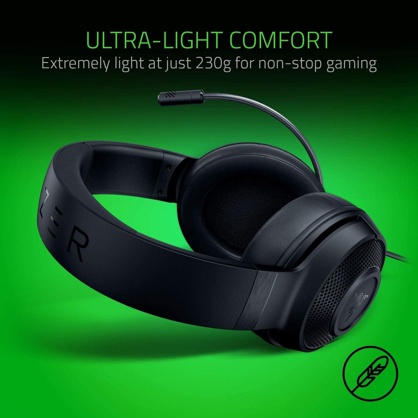 Razer Kraken X Lite - PC/Console Headset w/Cardioid Mic, 3.5mm