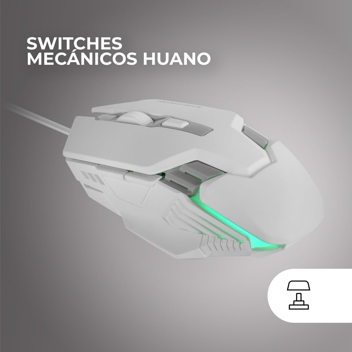 Mars Gaming MM024 RGB Gaming Mouse, 4000 DPI, Huano Switches, White