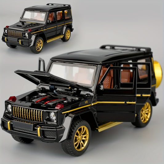 1:32 Scale SUV Car Model Toy with Sound & Light – Pull Back Zinc Alloy Vehicle for Kids, Boy & Girl Gift (Black)