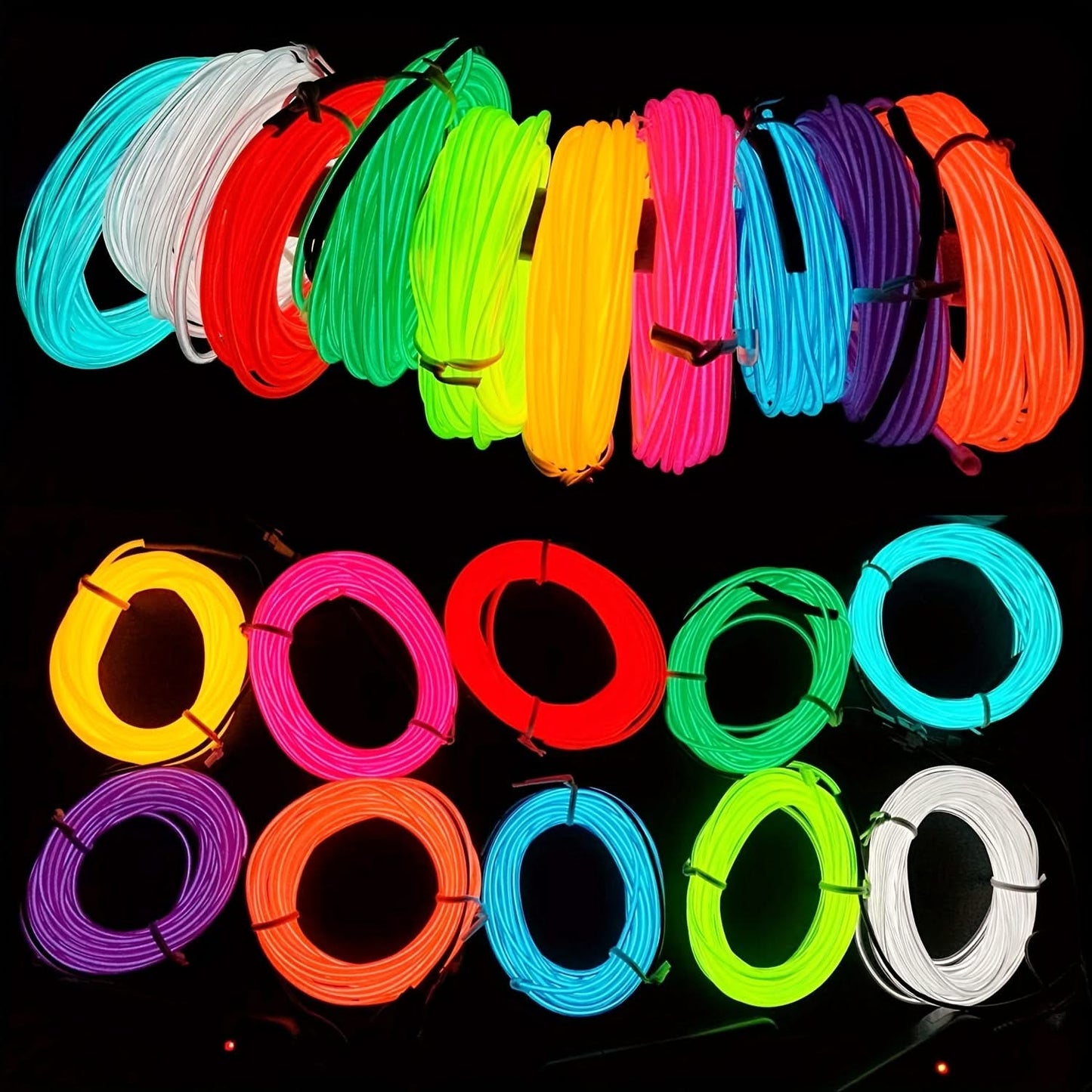 Vibrant 5m Neon Rope Lights – DIY EL Wire for Party & Holiday Decor