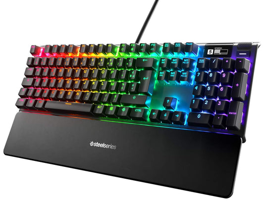 SteelSeries Apex 7 Clavier Méca AZERTY, Écran OLED, Switchs Rouges