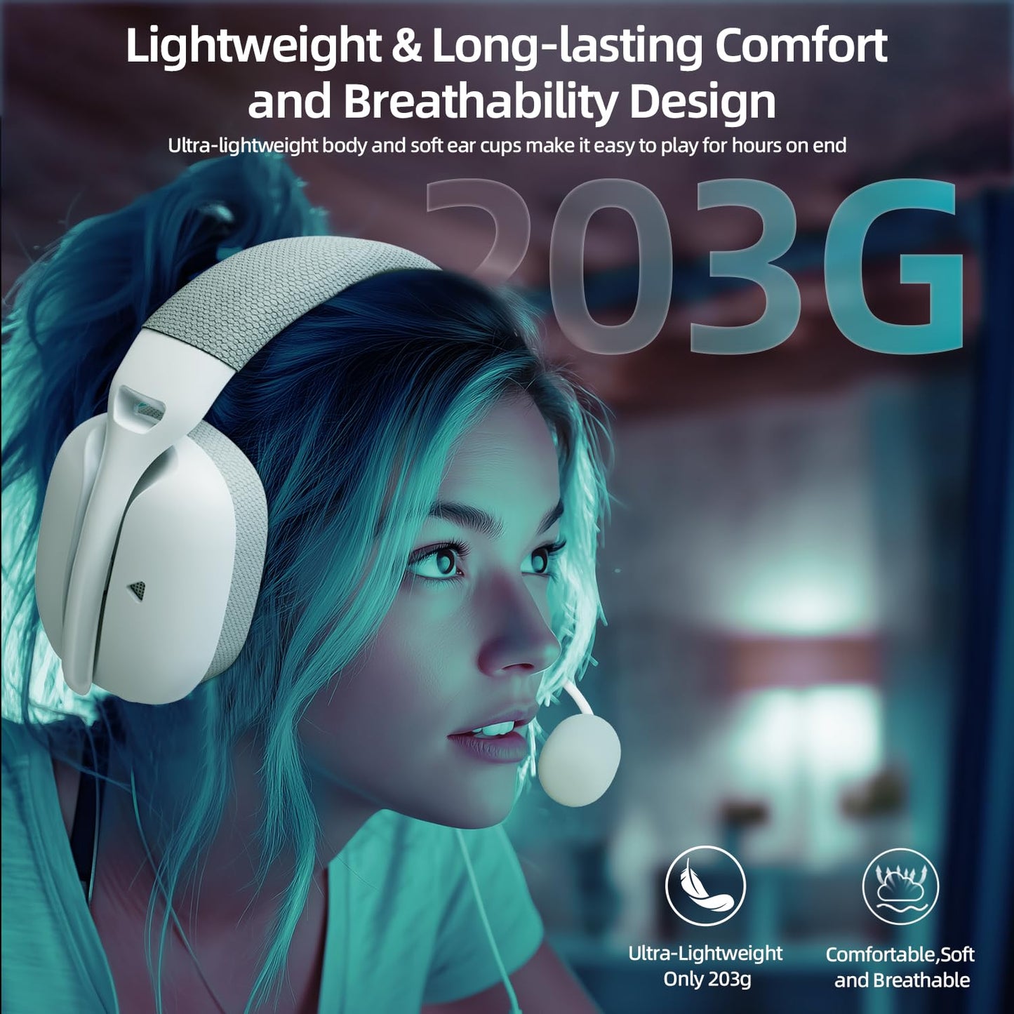 ATTACK SHARK L80PRO - Wireless Gaming Headset, 3D Surround, 20ms