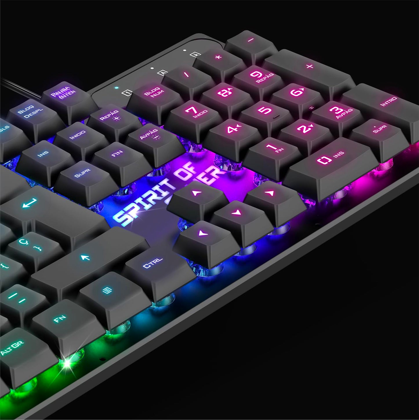 Spirit of Gamer X Pro K1 RGB Semi-Mechanical, QWERTY ES, USB