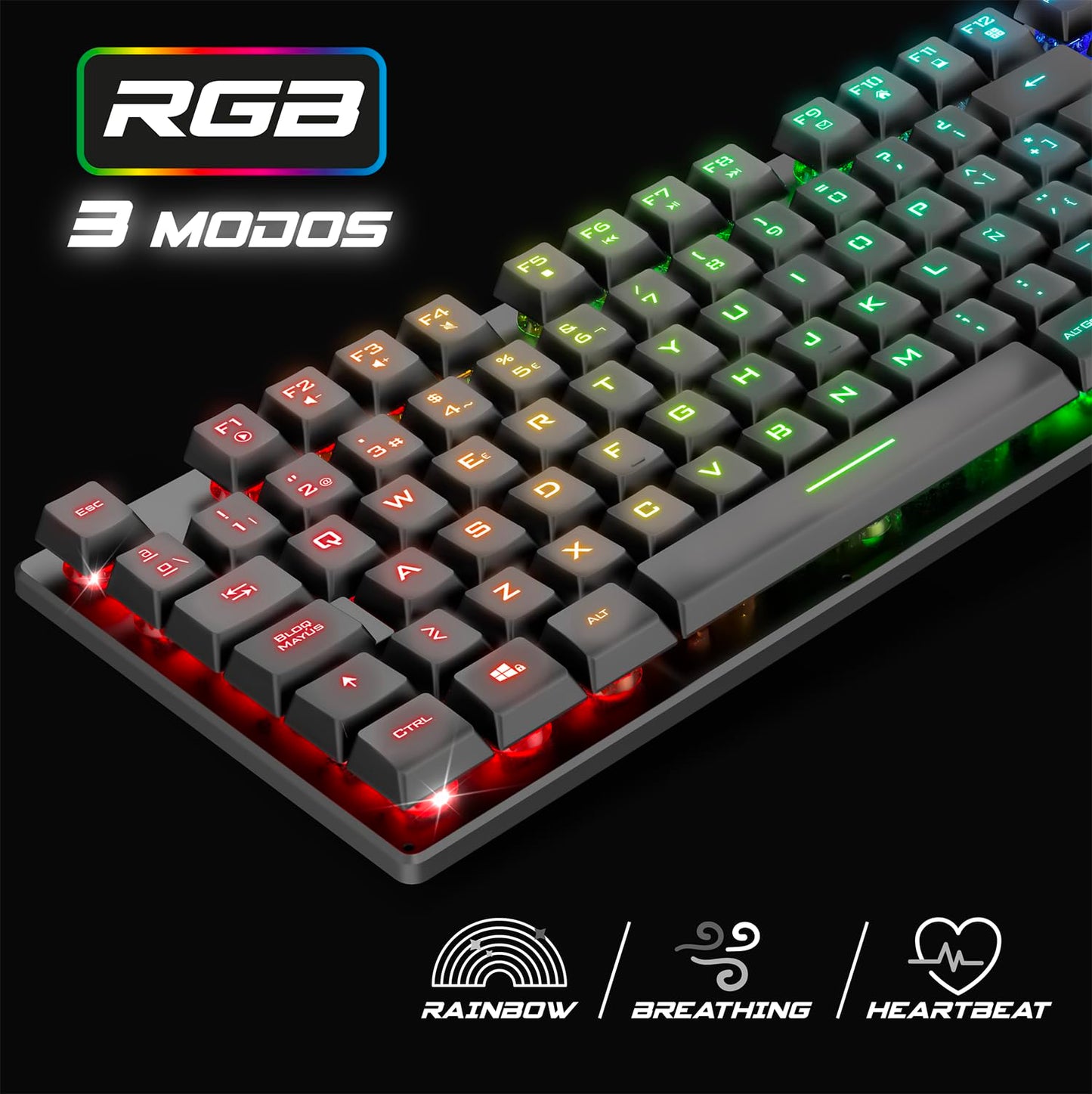 Spirit of Gamer X Pro K1 RGB Semi-Mechanical, QWERTY ES, USB