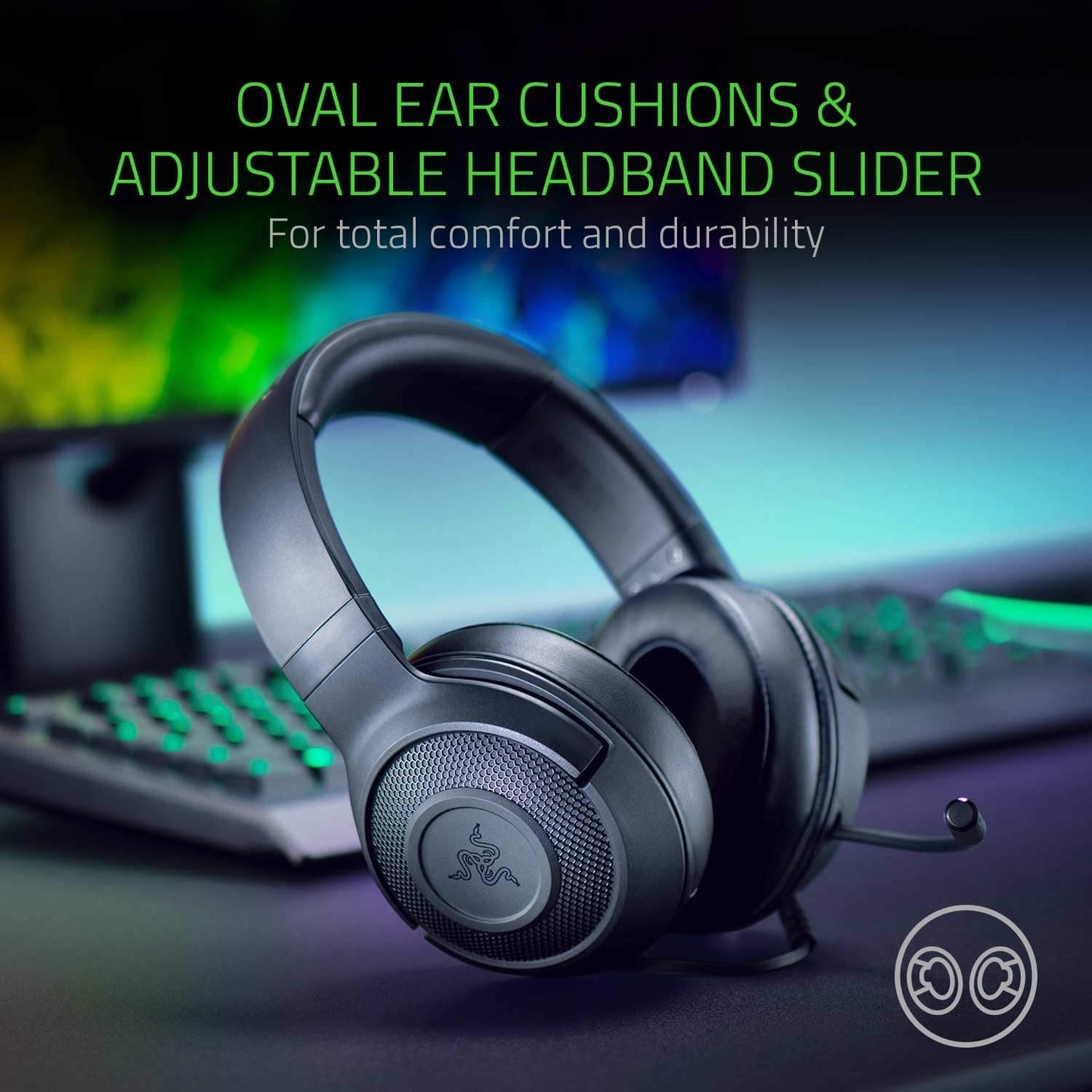 Razer Kraken X Lite - PC/Console Headset w/Cardioid Mic, 3.5mm