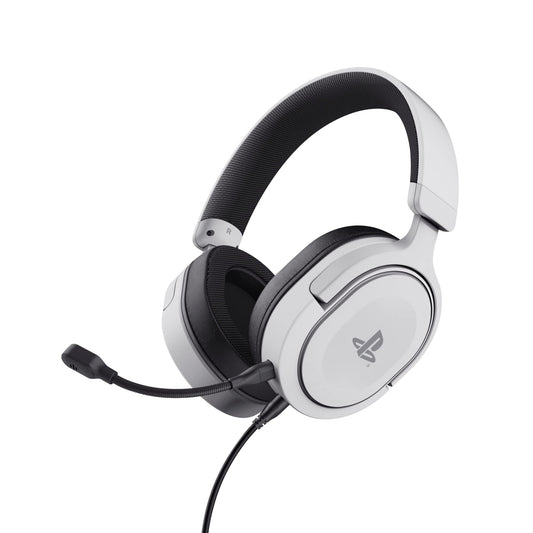 Trust GXT 498W Forta - Official PS5 Headset, Detachable Mic, White