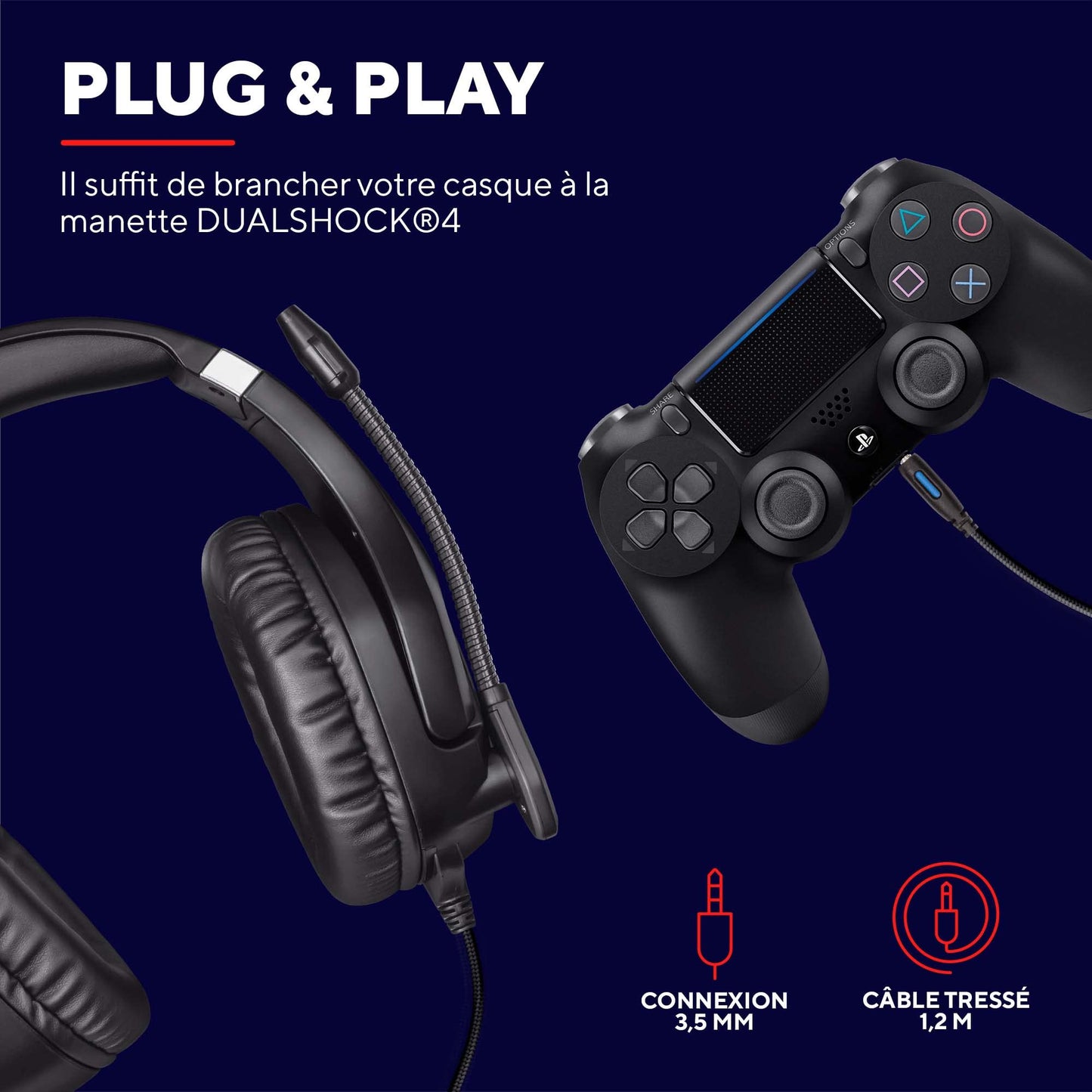 Trust GXT 488 Forze - Official PS4/PS5 Headset, Foldable Mic