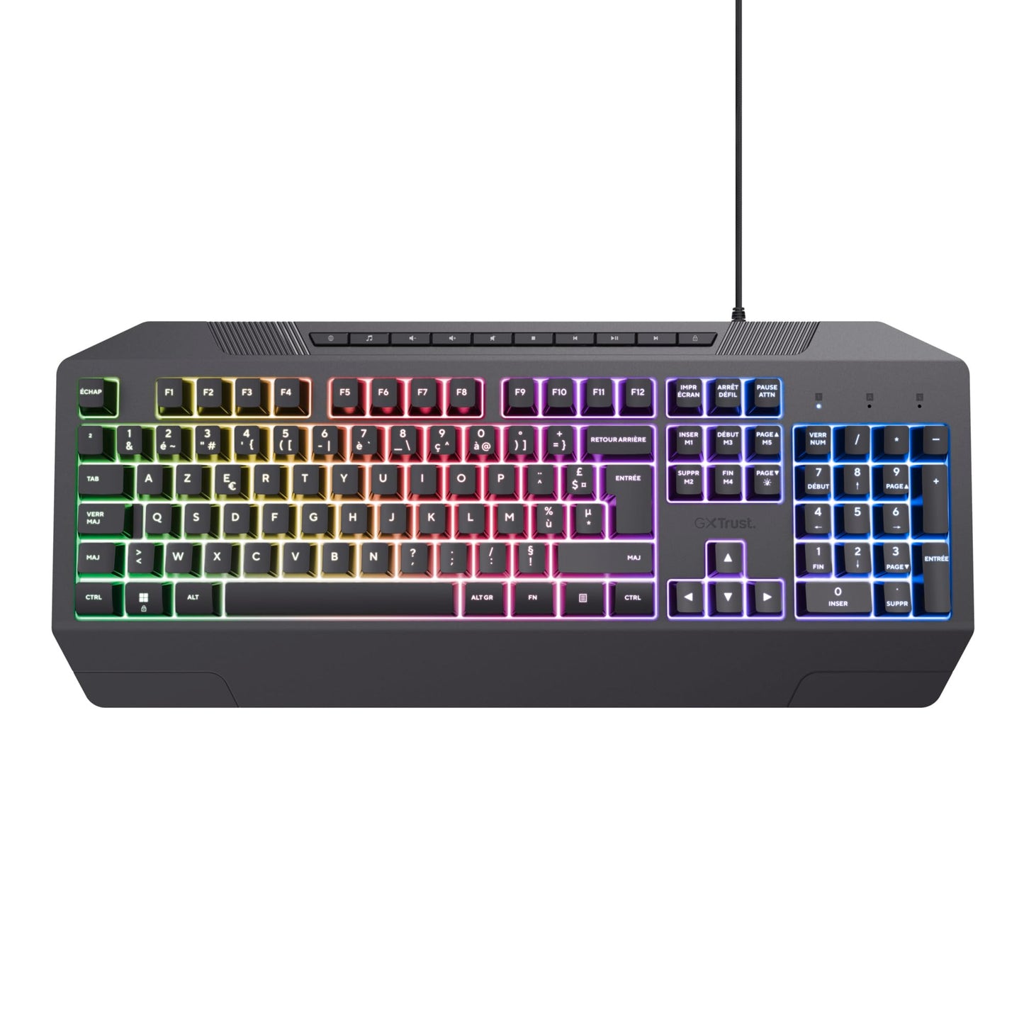 Trust GXT 836 RGB Gaming Keyboard, AZERTY, USB, LED, PC