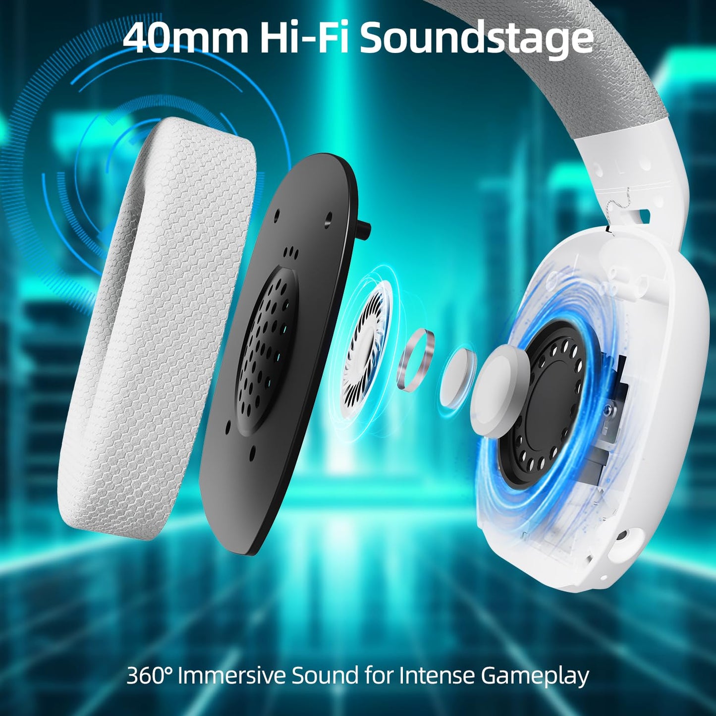 ATTACK SHARK L80PRO - Wireless Gaming Headset, 3D Surround, 20ms