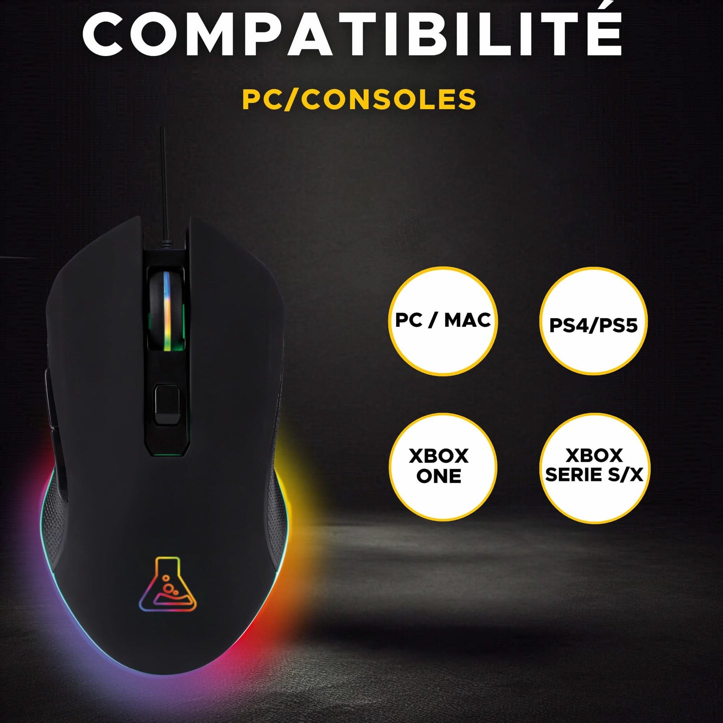 The G-Lab Kult Helium Gaming Mouse, 6400 DPI, USB, LED, 6 Btns