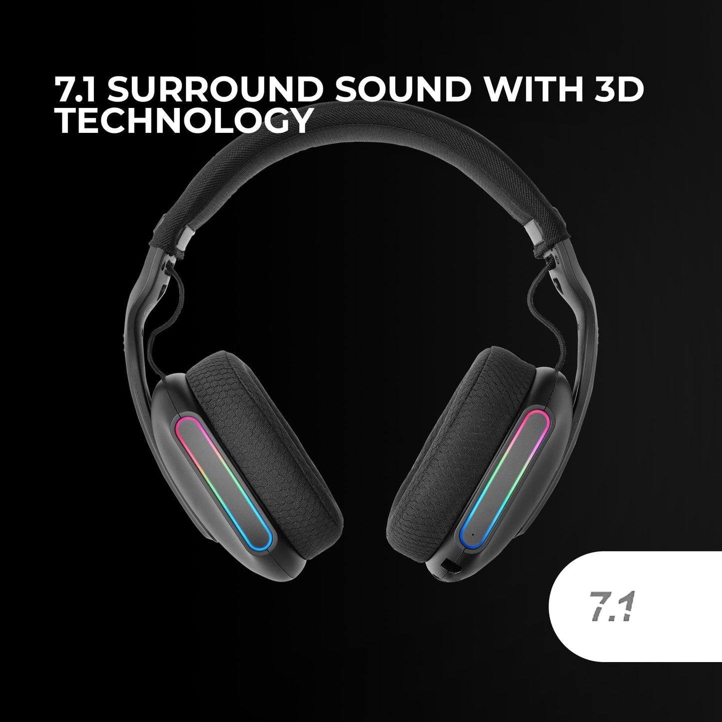 MHW-Pro Wireless Headset - 7.1 ARGB, Dual Mic, Bluetooth 5.3