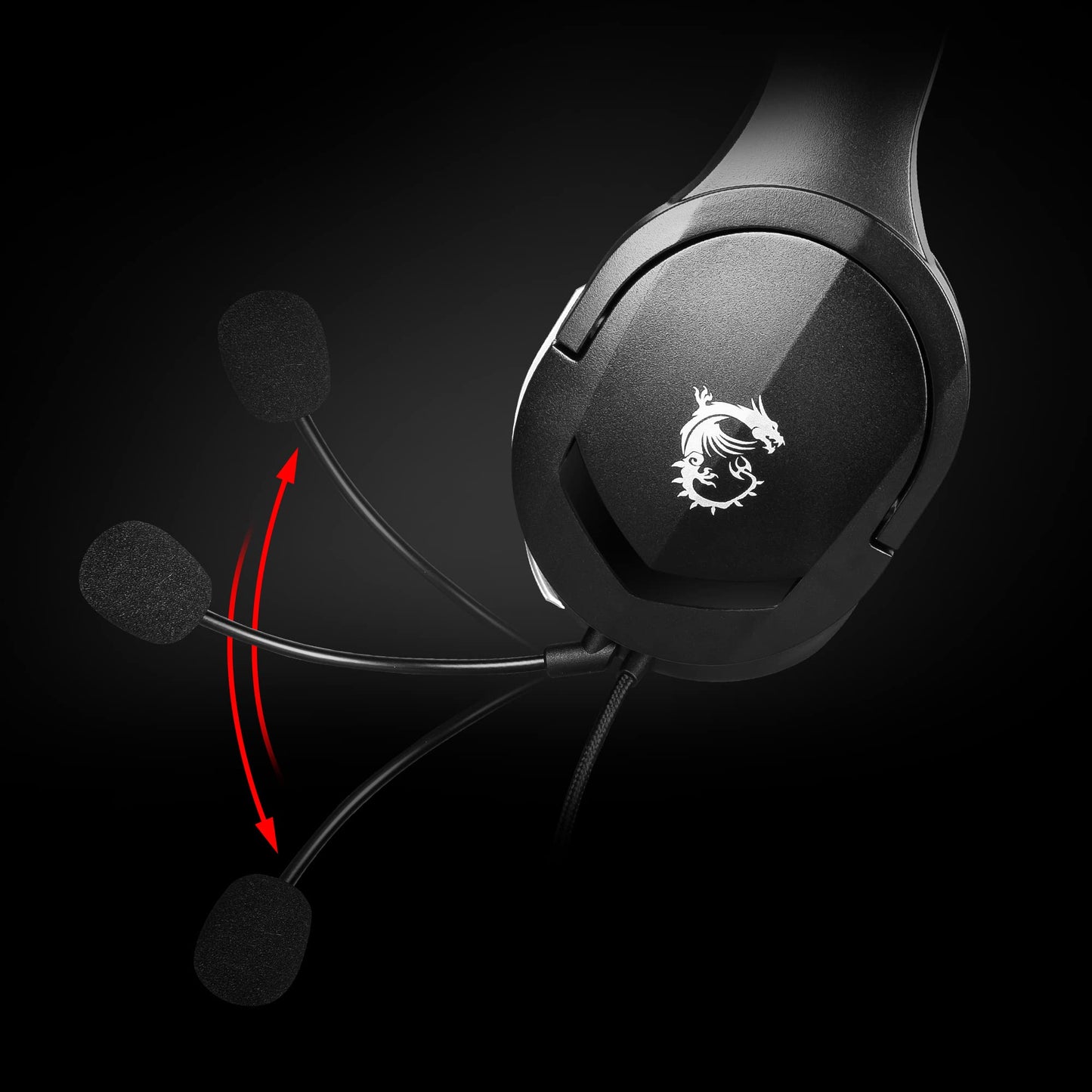 MSI IMMERSE GH20 - Gaming Headset, 40mm Neodymium, Adjustable Mic