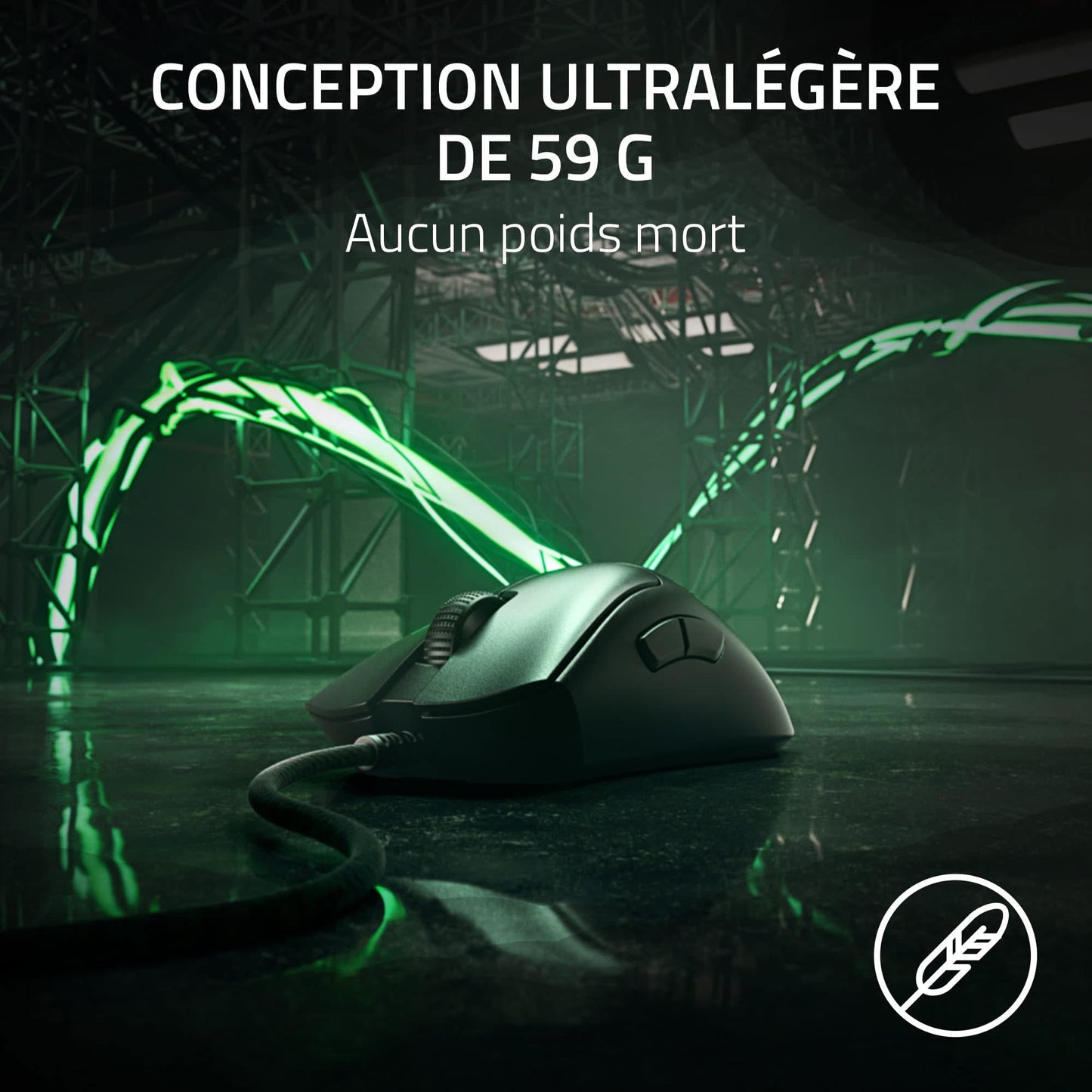 Razer DeathAdder V3 Gaming Mouse, 30K DPI, 59g, HyperPolling, Black