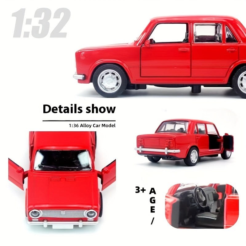 1:36 Yellow Alloy Die-Cast Car Model – Double Doors, Display Toy