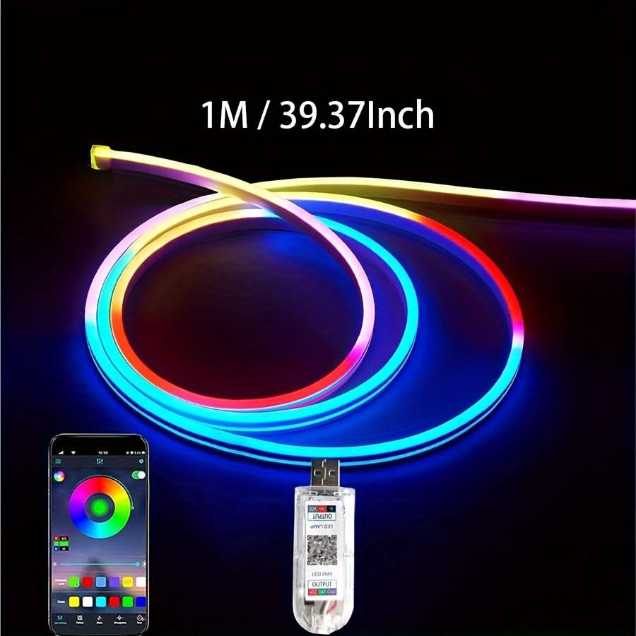 RGBIC Neon Strip Light – Music-Sync DIY LED Lights for TV & Room Decor