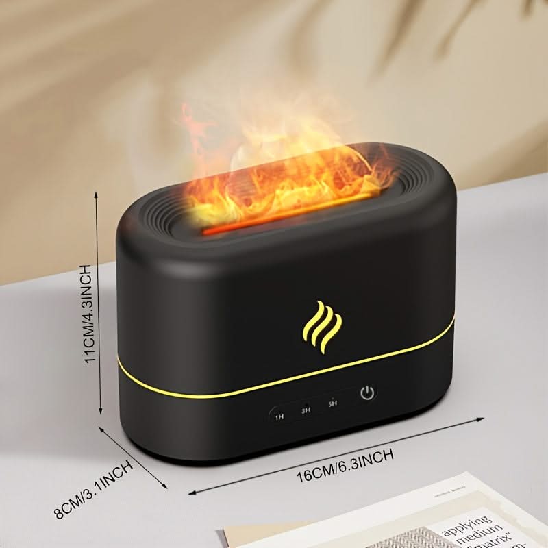 7-Color Flame Humidifier – USB Aromatherapy Diffuser for Travel & Home