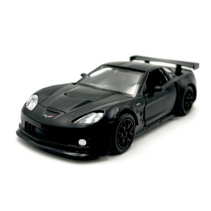 MAKEDA Corvette C6-R Schwarz Legierung Spielzeugauto mit Rückzugfunktion – Tür zum Öffnen, Geschenk