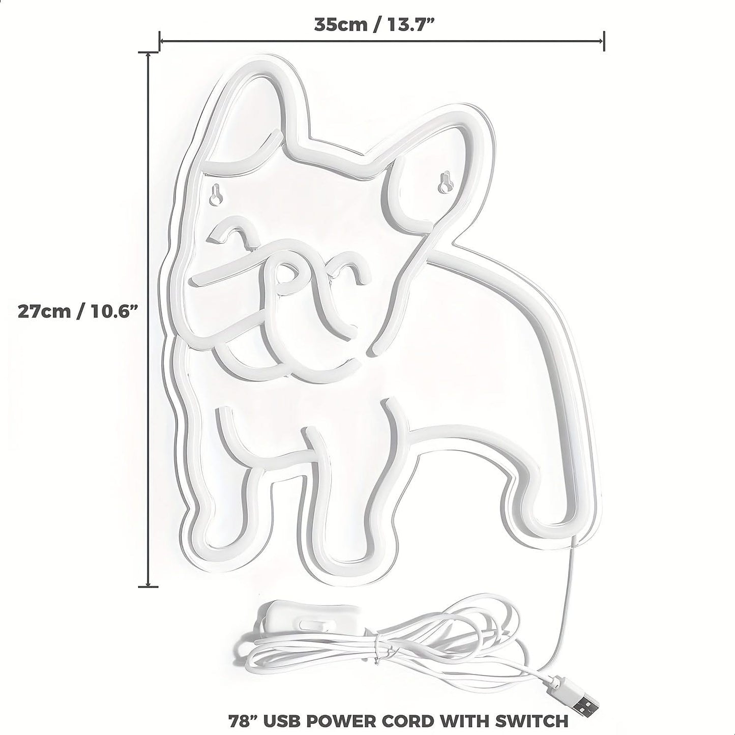 French Bulldog Neon Light – Pink Puppy USB LED Wall Decor Sign