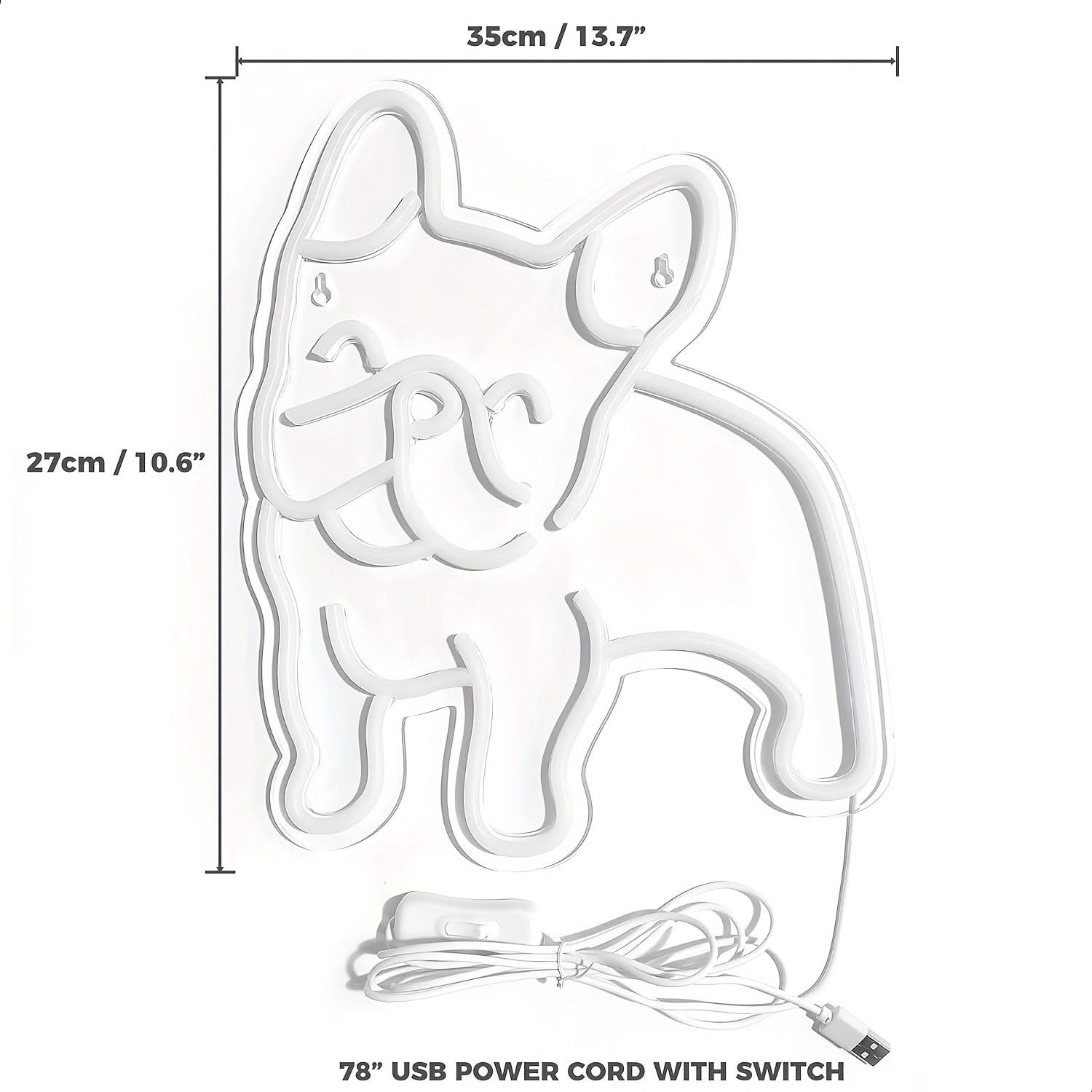 French Bulldog Neon Light – Pink Puppy USB LED Wall Decor Sign