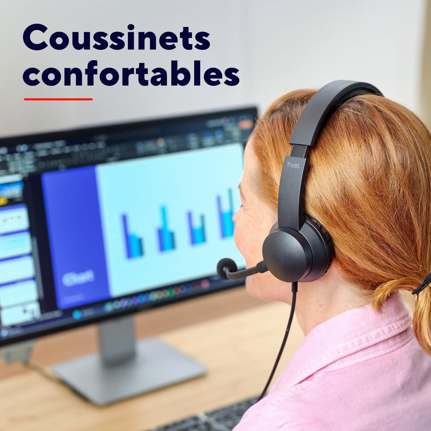 Trust USB On-Ear Headset - Lightweight, Adjustable, Flexible Mic
