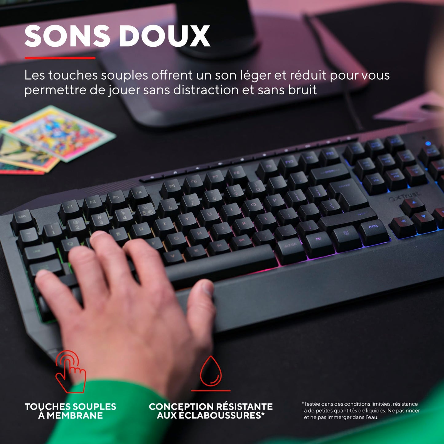 Trust GXT 836 RGB Gaming Keyboard, AZERTY, USB, LED, PC
