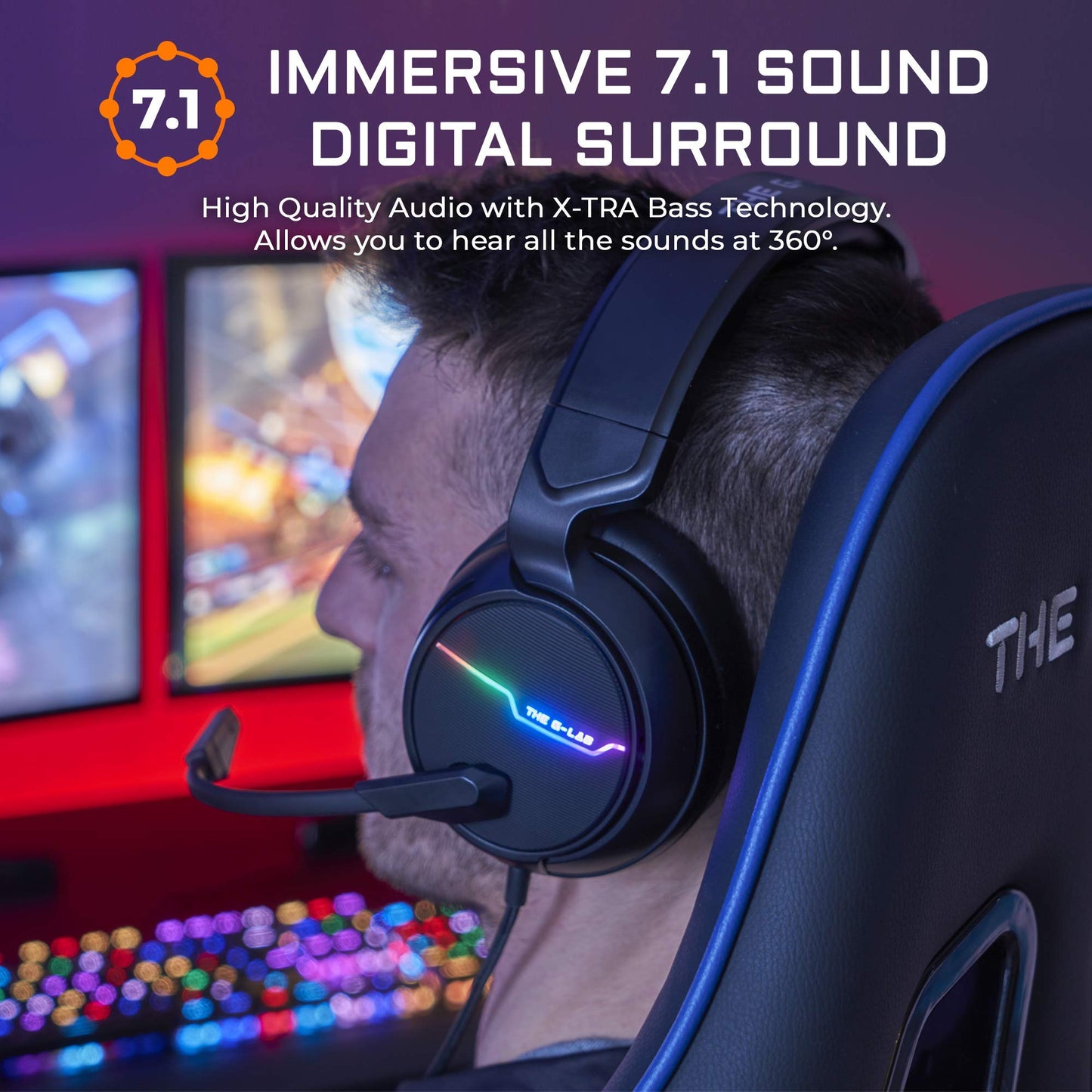 G-Lab Korp Thallium - USB Gaming Headset, Noise Reduction Mic