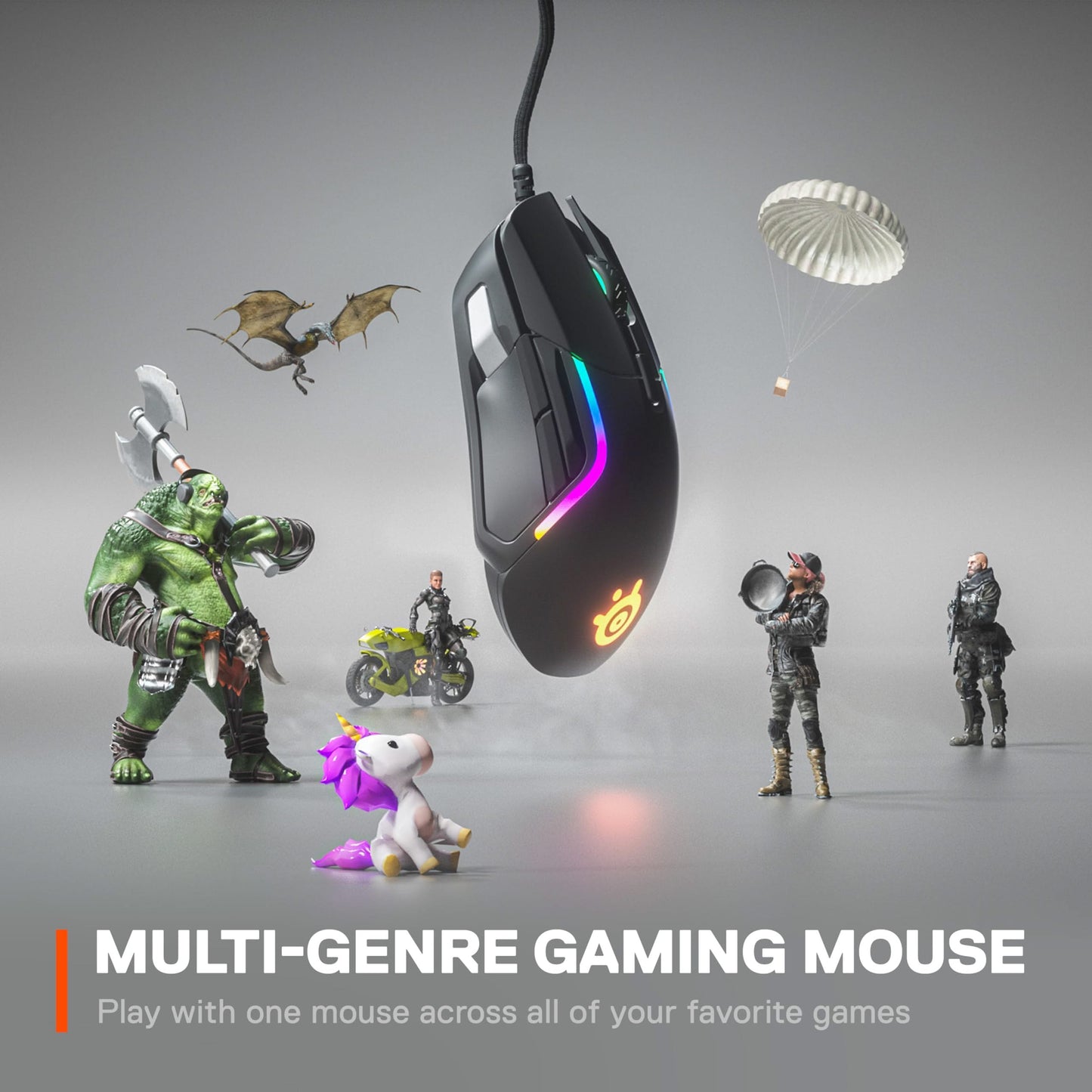 SteelSeries Rival 5 Gaming Mouse, 18K CPI, 9 Buttons, 85g, Black