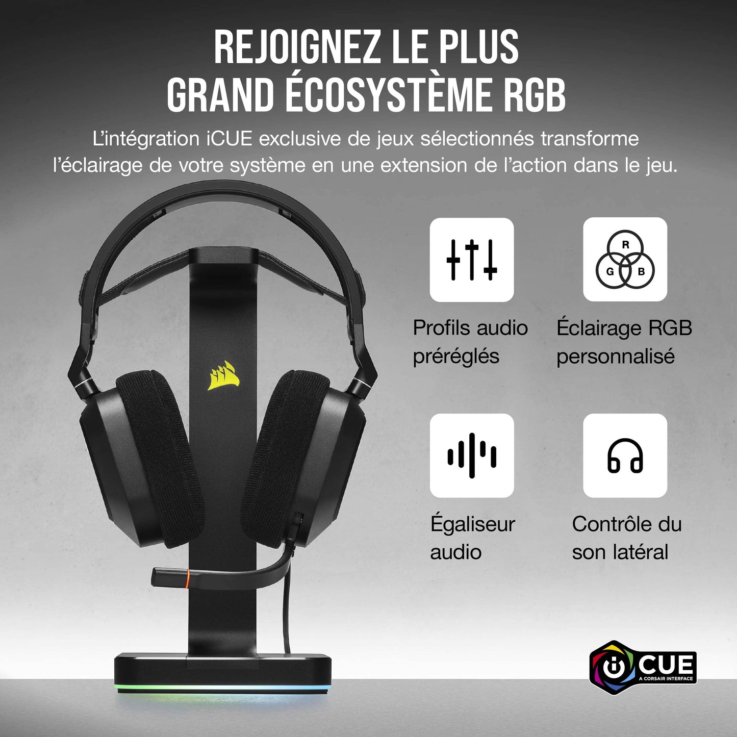 Corsair HS80 RGB - Dolby 7.1 Headset w/Broadcast Mic, Carbon