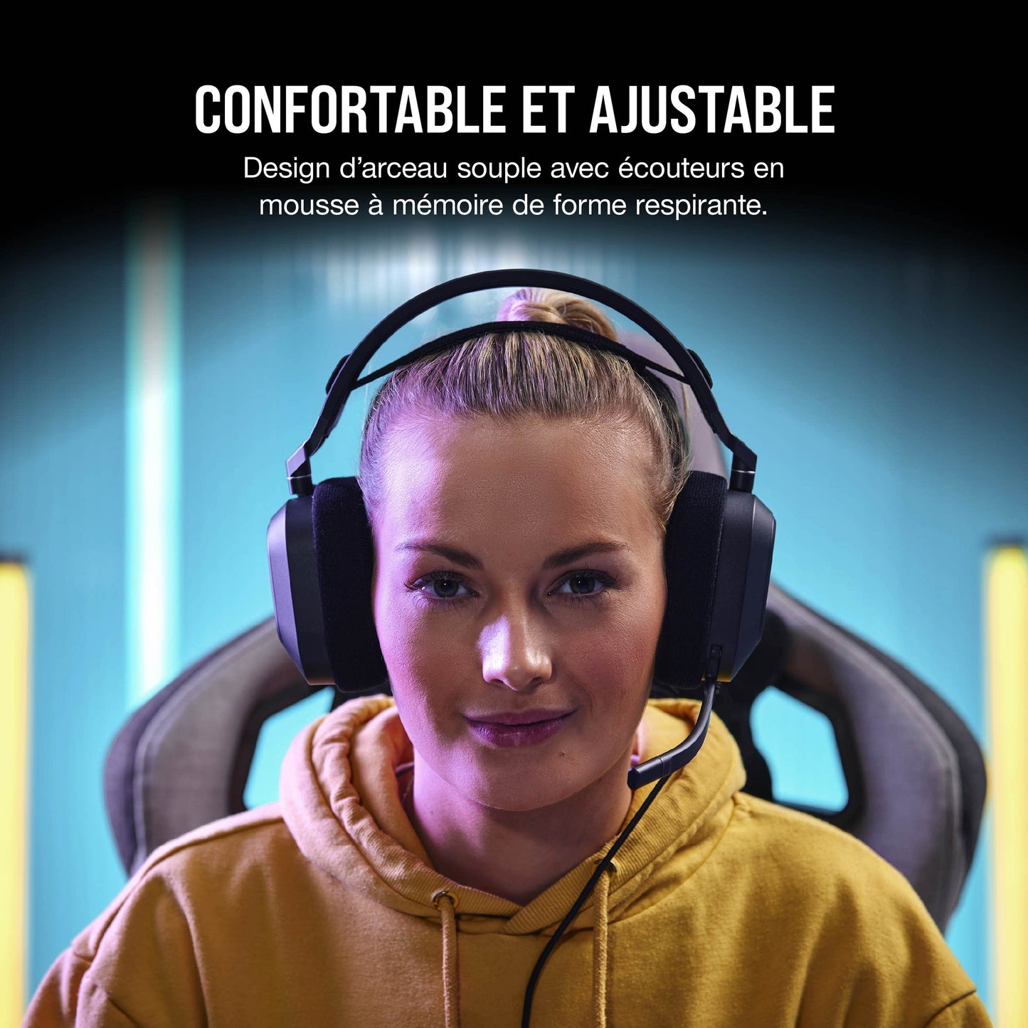 Corsair HS80 RGB - Dolby 7.1 Headset w/Broadcast Mic, Carbon