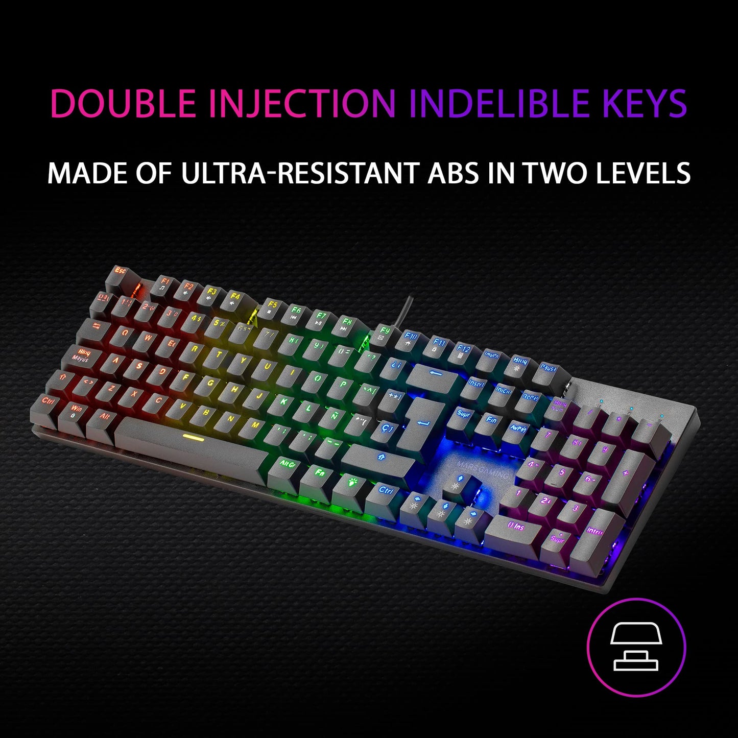 Mars Gaming MK422 RGB Mechanical Keyboard, Brown Switch, US