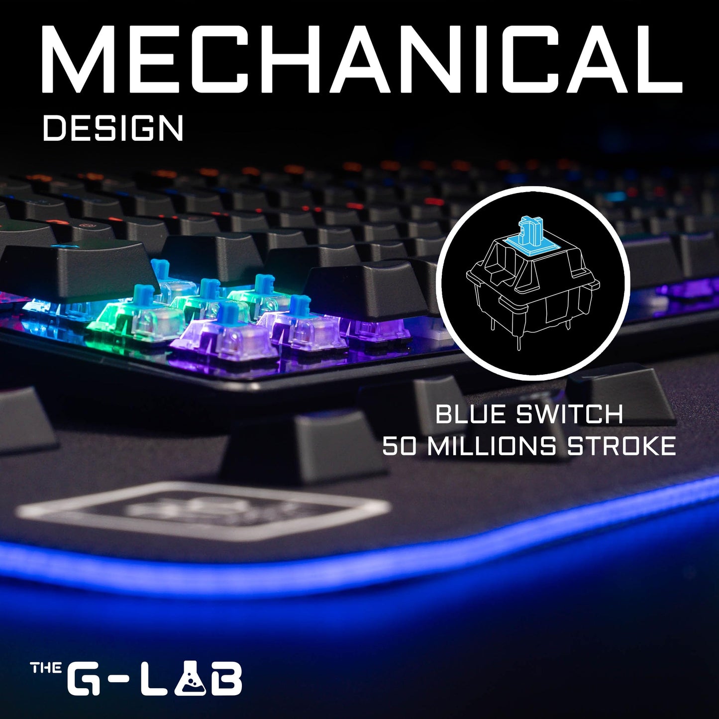 G-Lab Keyz Carbon Ex Mechanical Keyboard - Compact, High-Performance Gaming Keyboard