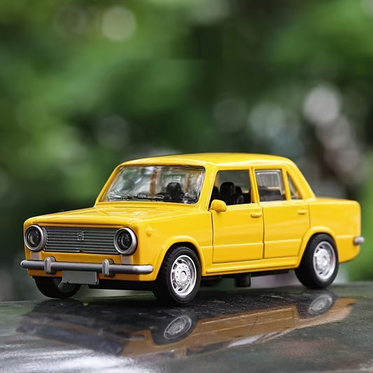 1:36 Yellow Alloy Die-Cast Car Model – Double Doors, Display Toy