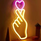 Heart-Shaped Pink LED Neon Light for Bedroom and Party Decoration