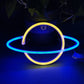 Planet Neon Sign Light – Pink or White USB and Battery LED Wall Decor