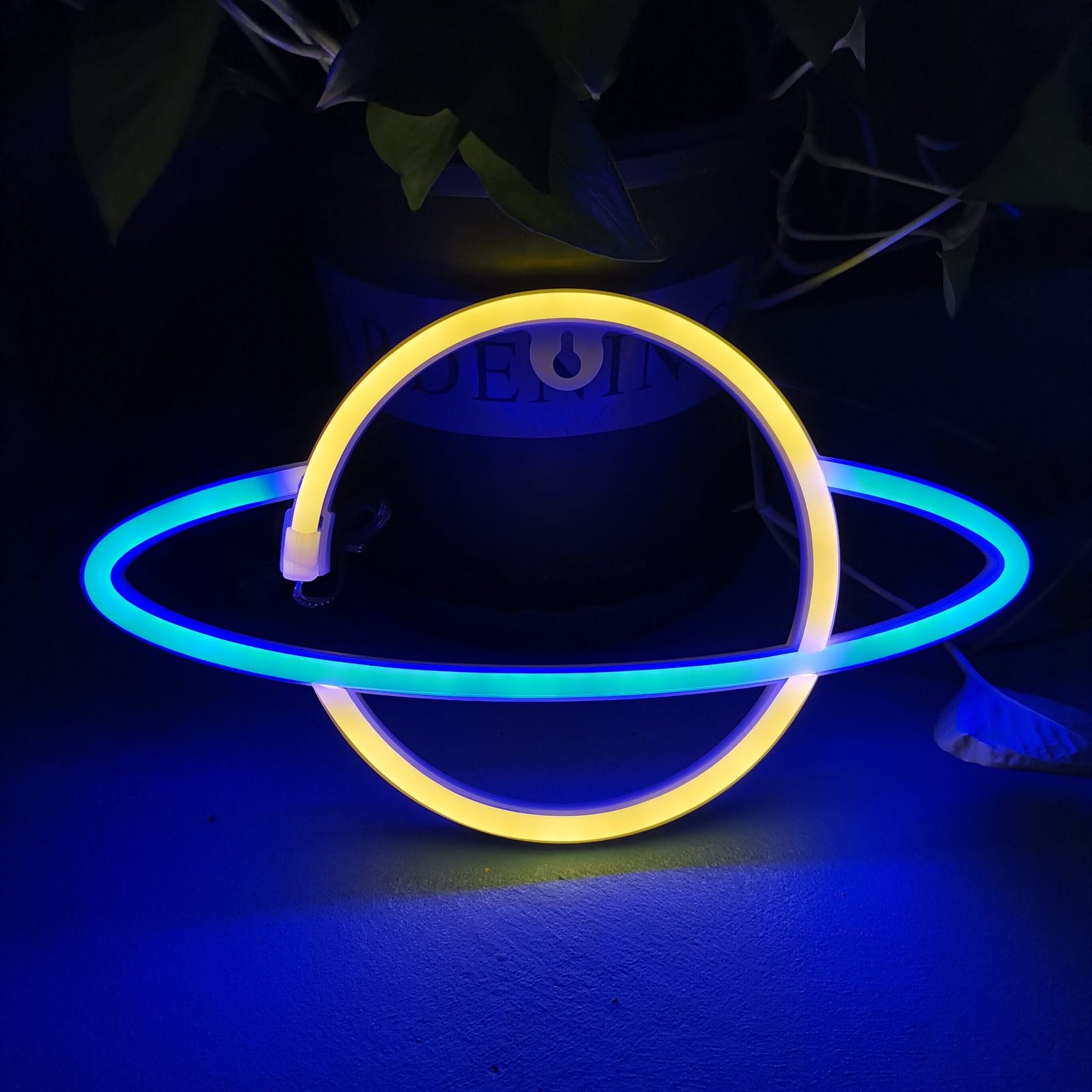Planet Neon Sign Light – Pink or White USB and Battery LED Wall Decor