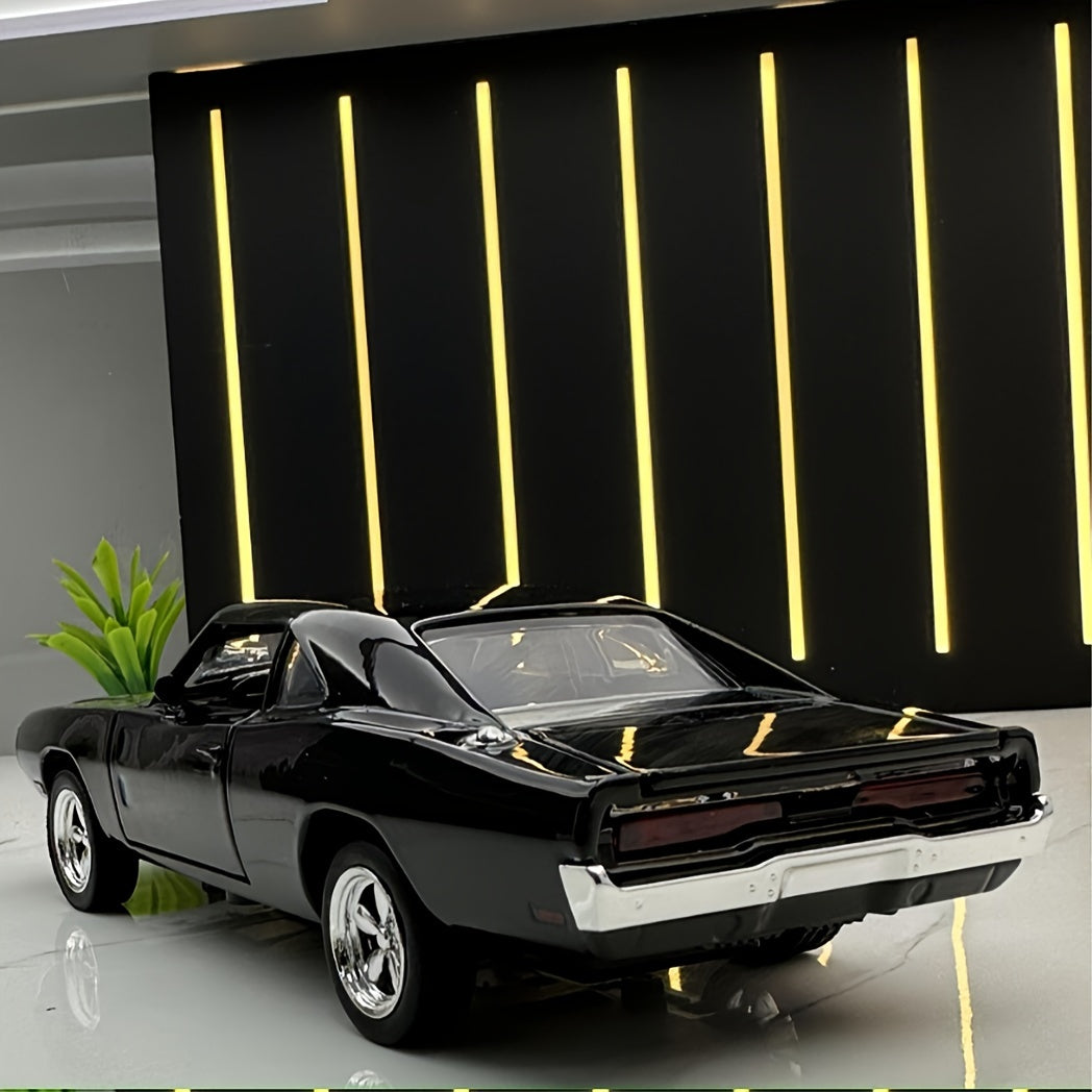 1:32 Alloy Black Toy Car Model – Sound & Light Effects, Great Gift Idea