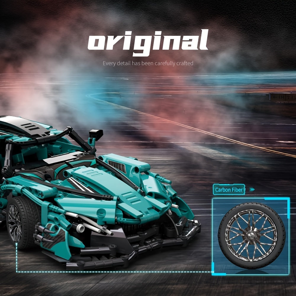Sports Car Building Blocks Kit – 1:14 Scale DIY Racing Car for Adults