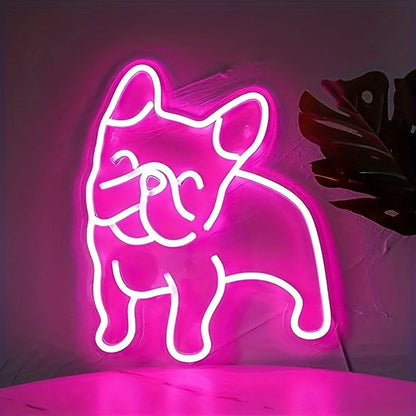 French Bulldog Neon Light – Pink Puppy USB LED Wall Decor Sign