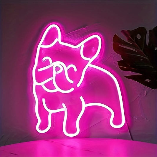 French Bulldog Neon Light – Pink Puppy USB LED Wall Decor Sign