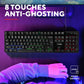 Trust GXT 835 Gaming-Tastatur, AZERTY RGB, Membran, Anti-Ghosting, USB