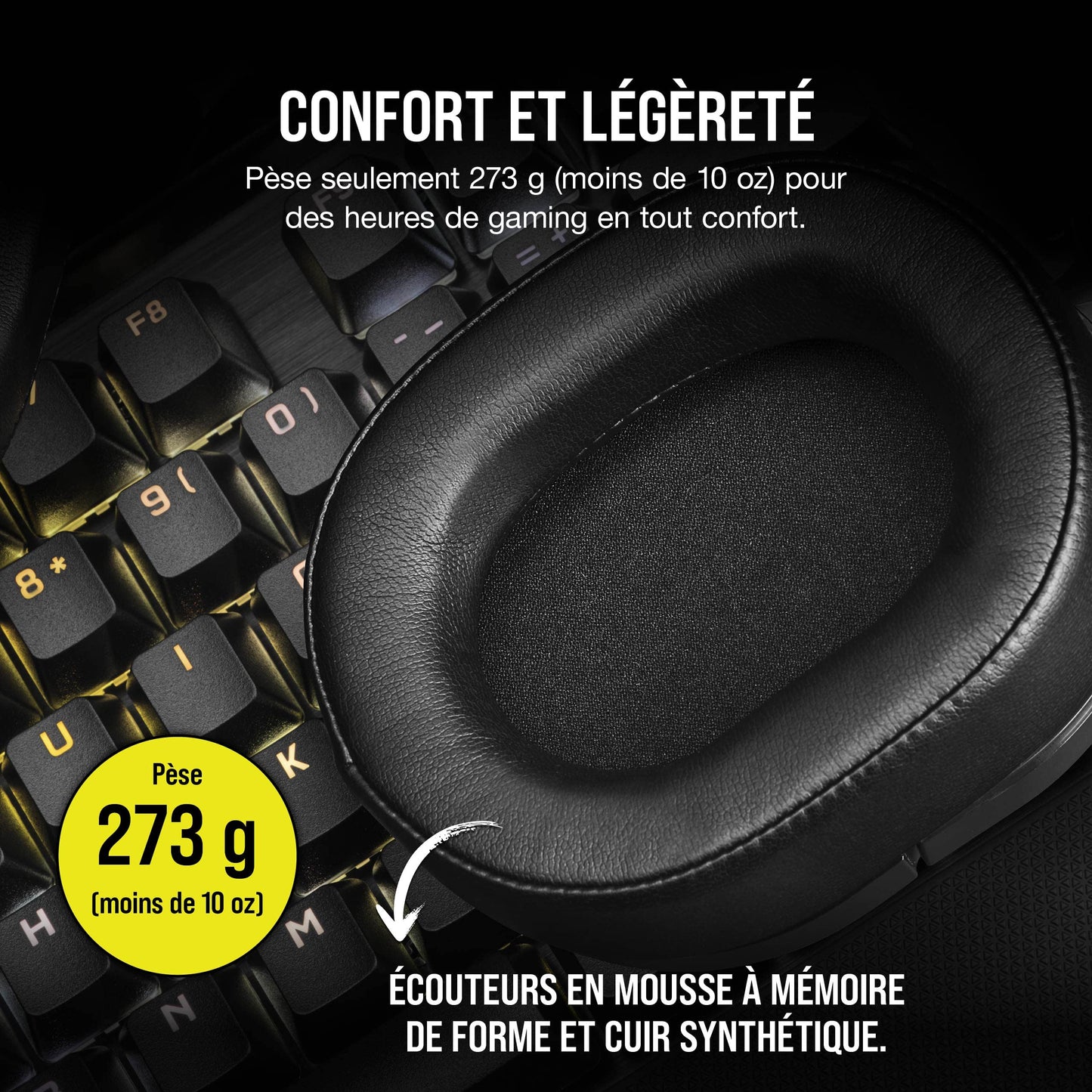 Corsair HS55 - Wired Gaming Headset, 7.1 Surround, Lightweight