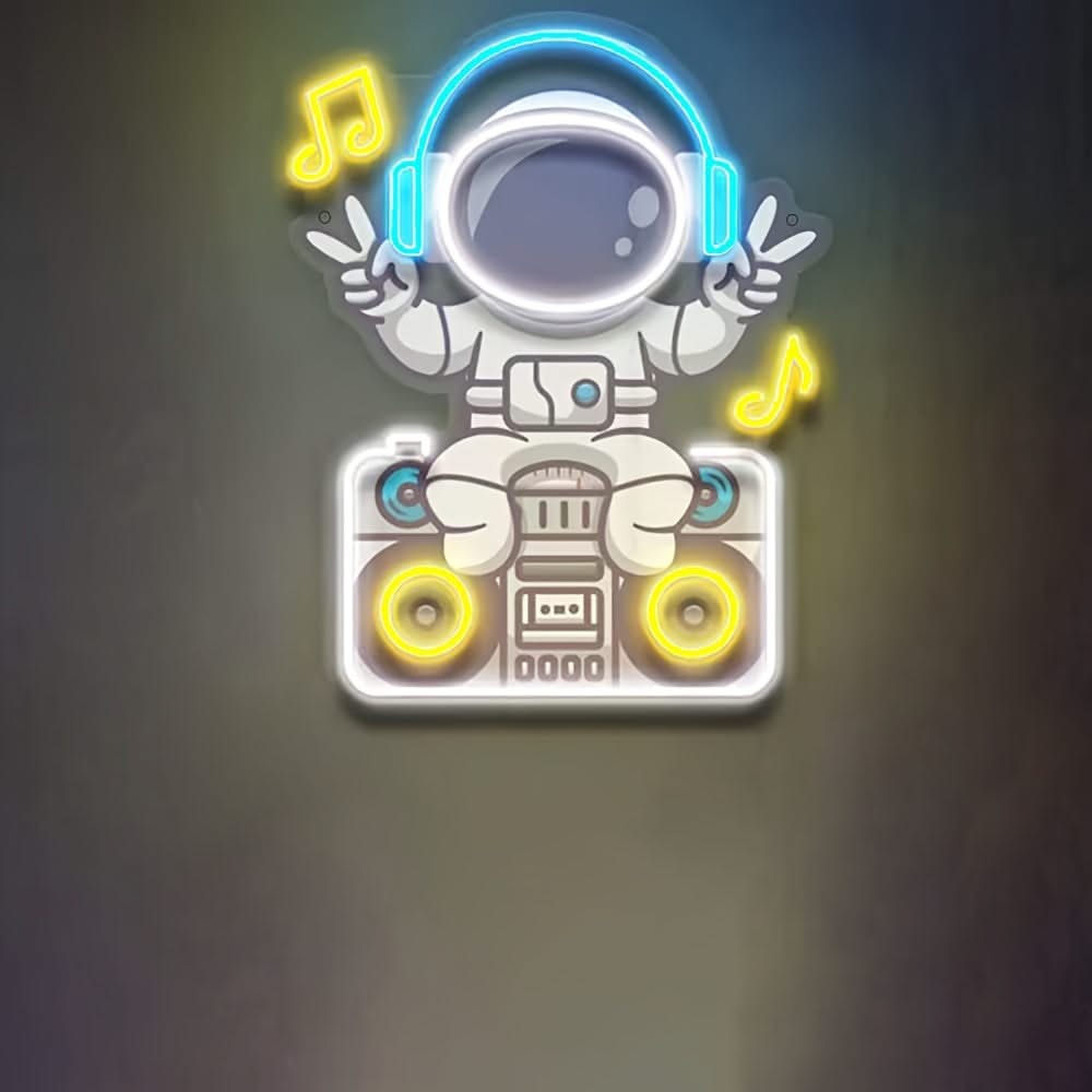 Personalized Astronaut Neon Sign – Custom LED Wall Art for Bedroom or Events