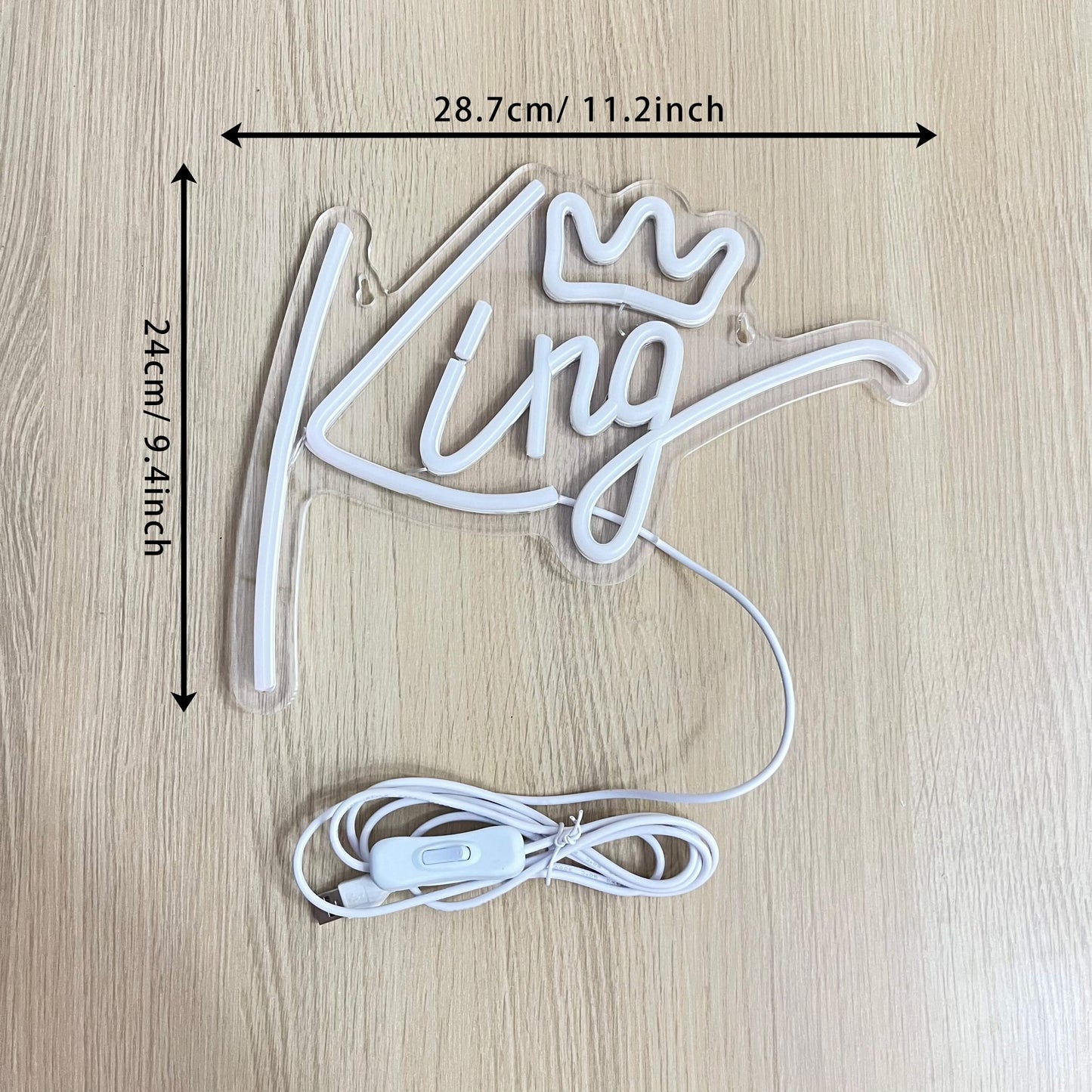 King Neon Sign – USB LED Wall Light for Bedroom, Living Room & Room Ambiance