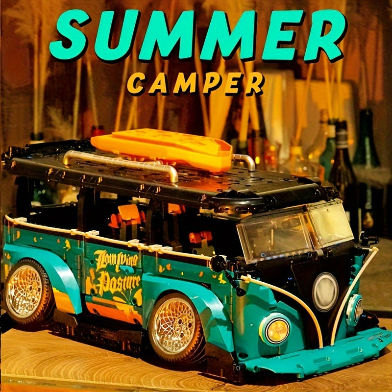 1:10 Modified T1 Camping Vehicle Block Model – High Difficulty Assembly Toy